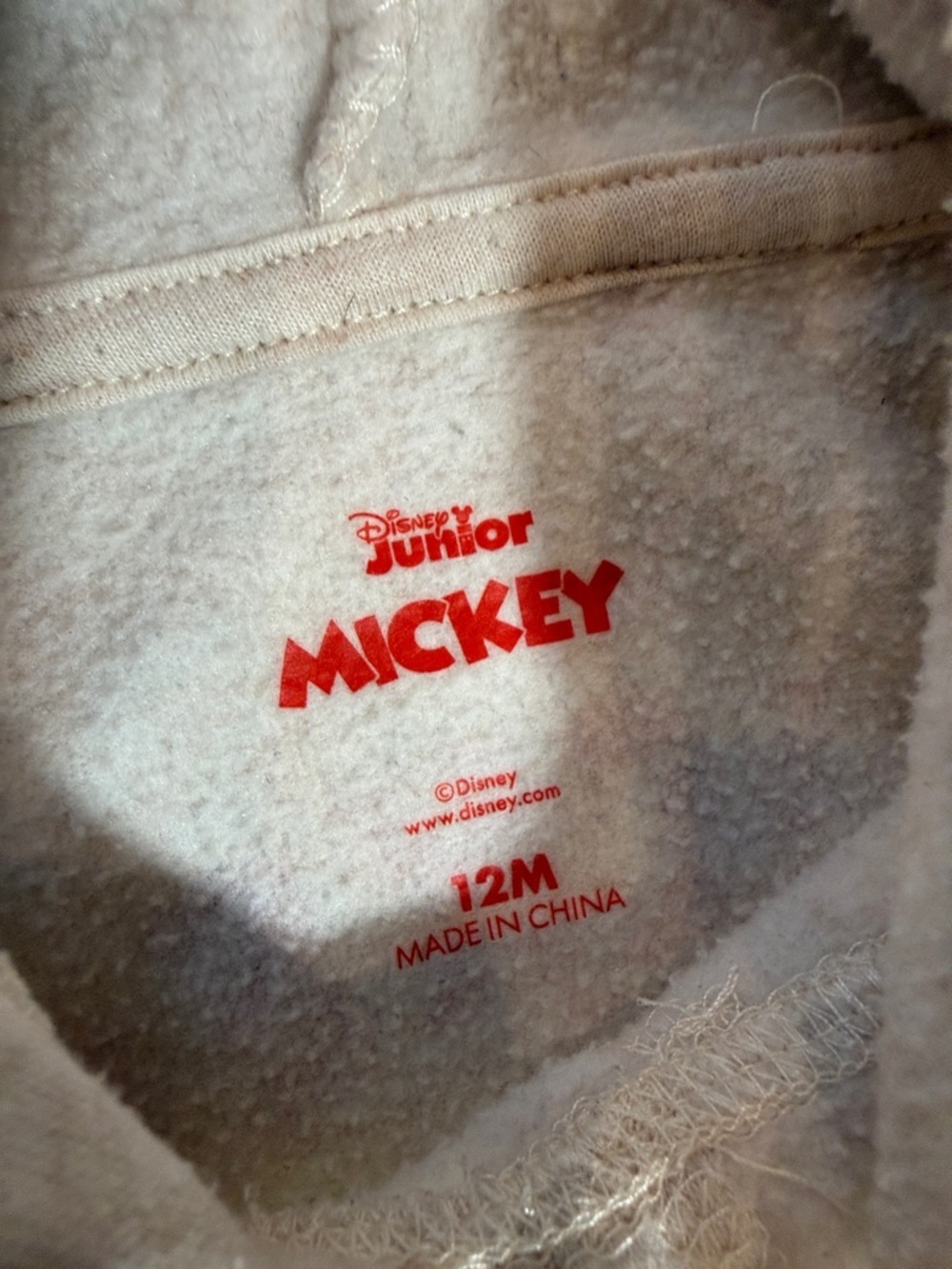 Disney , Mickey y Friends Cream Hoodie for Kids size 12 M - Picture 5 of 7